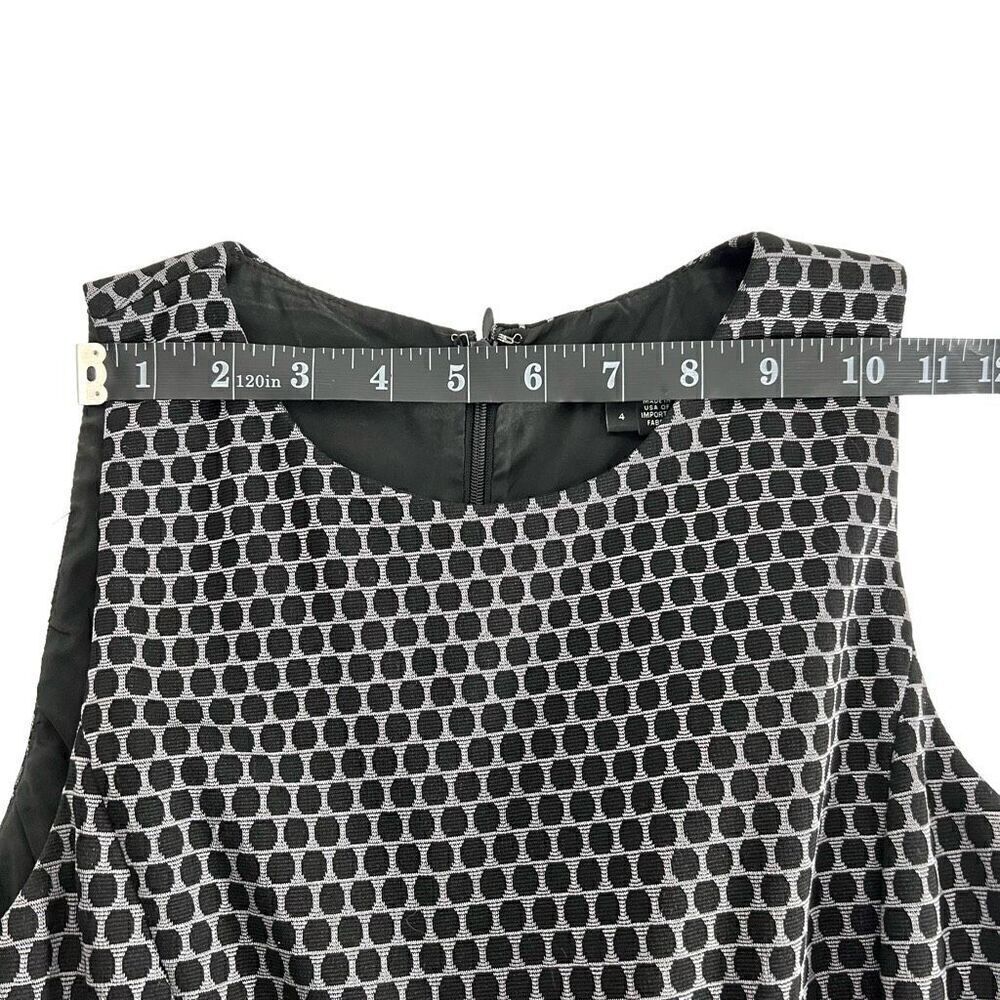 Theory Silverā& Black Small Trekana Circuit Fit and Flare Dress Sizeā4 - Picture 10 of 12